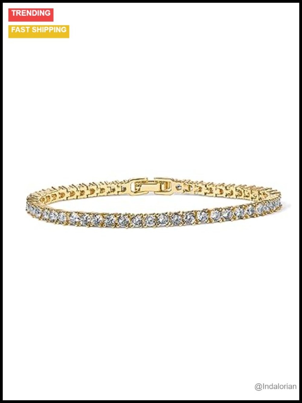14K Gold Plated 3mm Cubic Zirconia Tennis Bracelet for Women